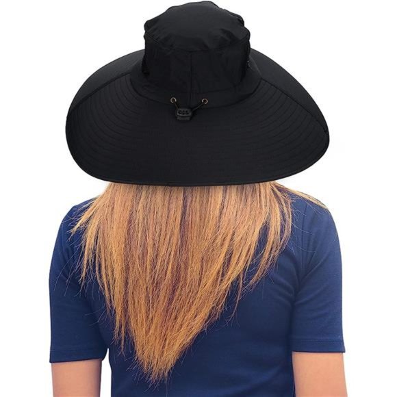 Women\'s Super Wide Brim Sun Hat UPF50+ Waterproof Bucket Hat, Black main image 6